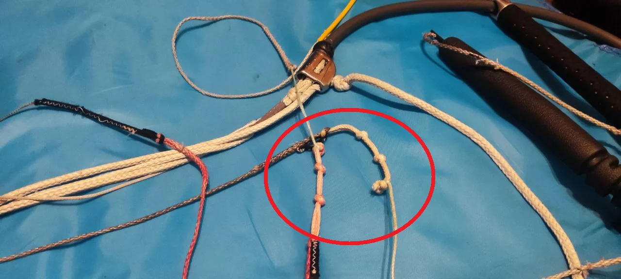 Регулировочные узлы для настройки угла атаки кайта